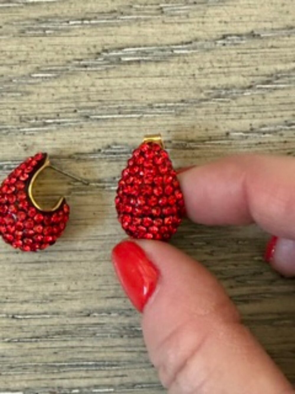 Jcrew Red Pave Teardrop Earrings